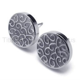 Brincos De Titânio Em Prata Gravada