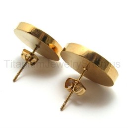 Brincos De Titânio Dourado Gravados