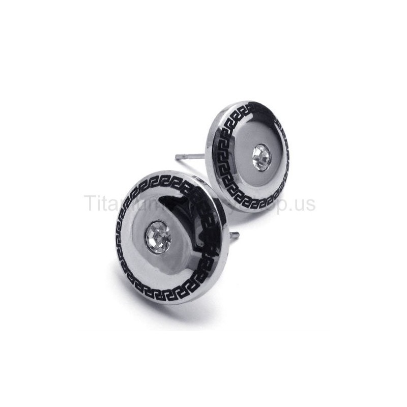 Brincos De Diamante Incrustados Em Titânio Brincos De Diamante Incrustados Em Titânio