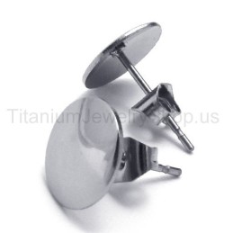 Brincos De Titânio Simples Em Prata