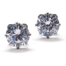 Brincos De Titânio Com Diamantes Incrustados