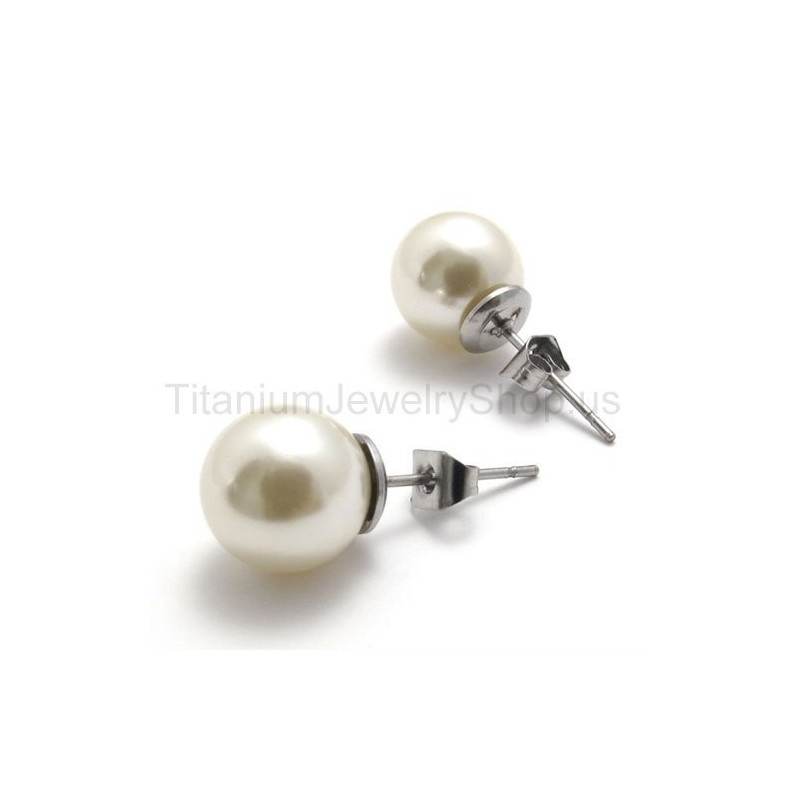 Brincos De Titânio Com Contas Opalescentes Brincos De Titânio Com Contas Opalescentes