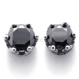 Brincos Retro Crown Titanium