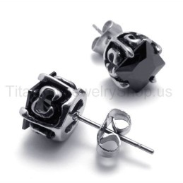Brincos De Titânio Pretos Retrô Bud