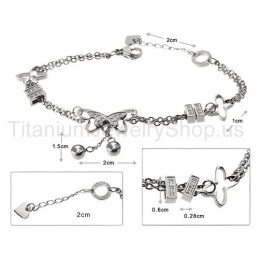 Pulseira De Titânio Borboleta Voadora