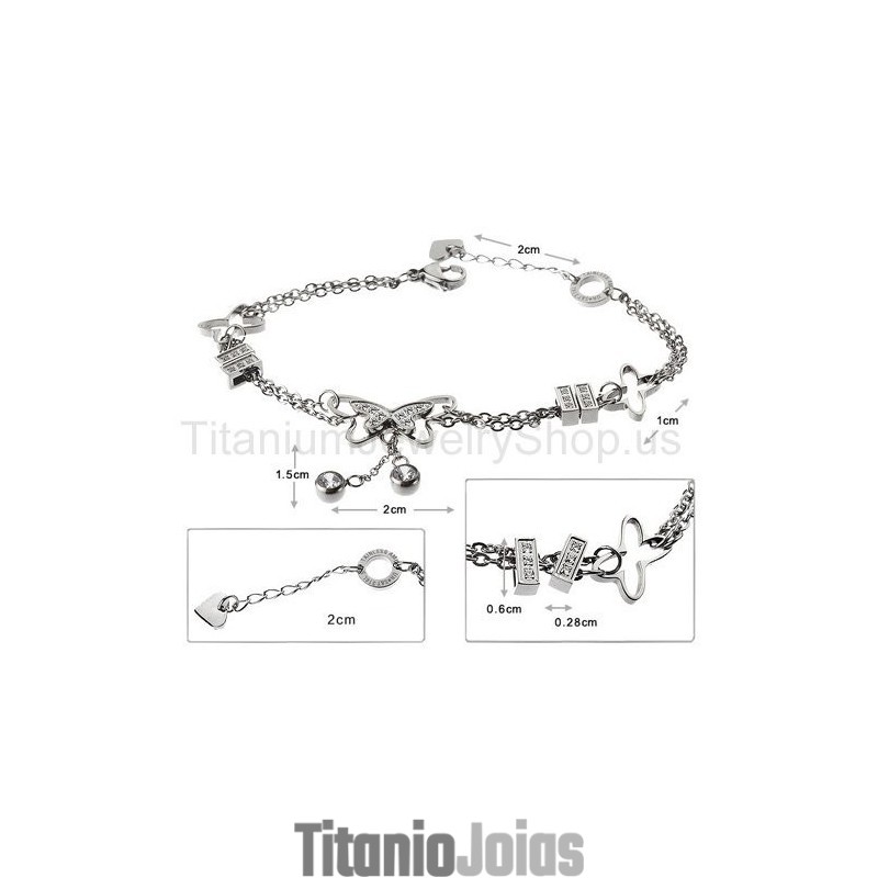 Pulseira De Titânio Borboleta Voadora Pulseira De Titânio Borboleta Voadora