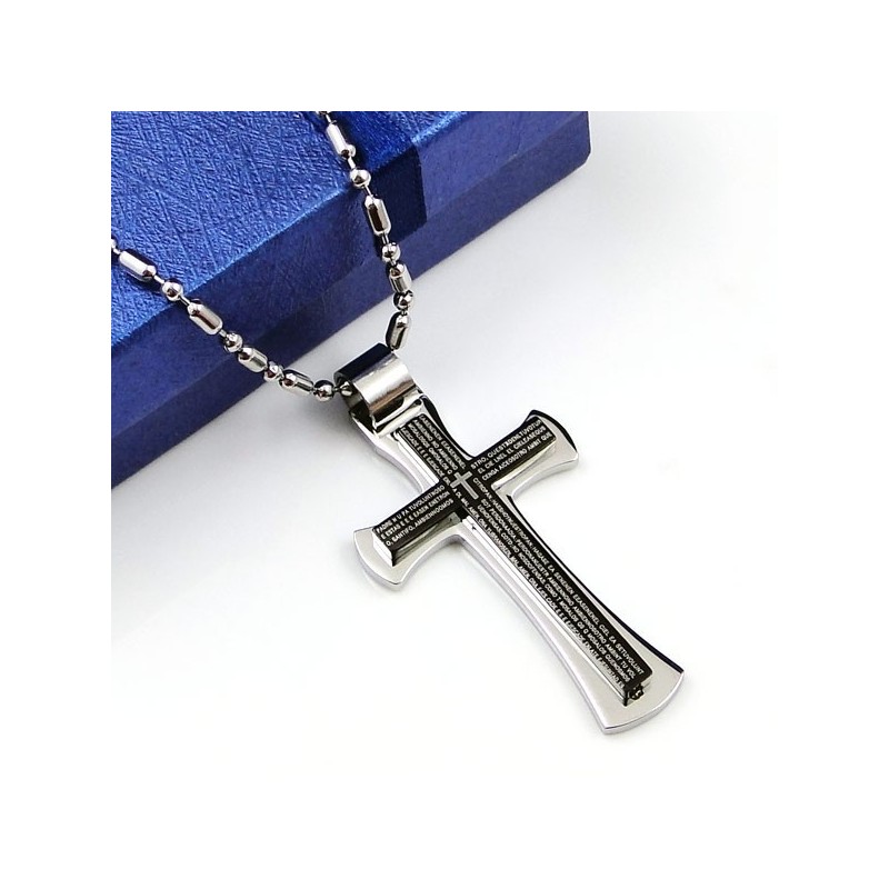 Colar Com Pingente De Titânio Puro Cool Man Black Cross (Novo) Colar Com Pingente De Titânio Puro Cool Man Black Cross (Novo)