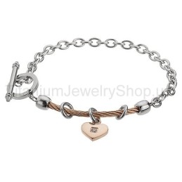 Pulseira De Titânio Com Cabo Em Formato De Coração