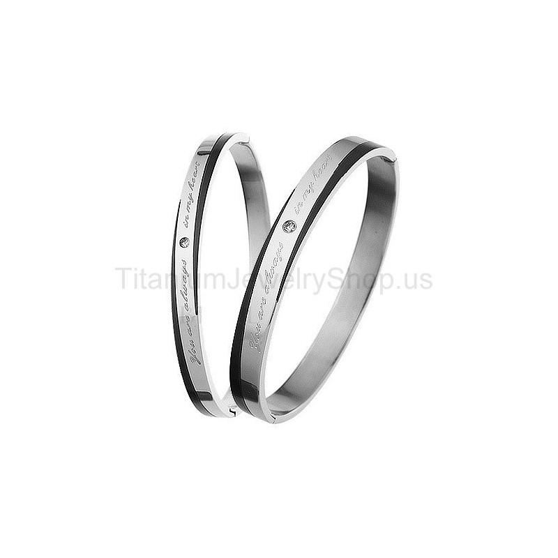 Pulseiras De Titânio Para Amantes De Vocês Sempre Estão No Meu Coração Pulseiras De Titânio Para Amantes De Vocês Sempre Estão No Meu Coração