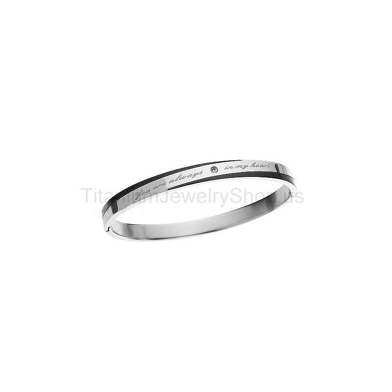 Pulseira De Titânio You Are Alwarys In My Heart Pulseira De Titânio You Are Alwarys In My Heart
