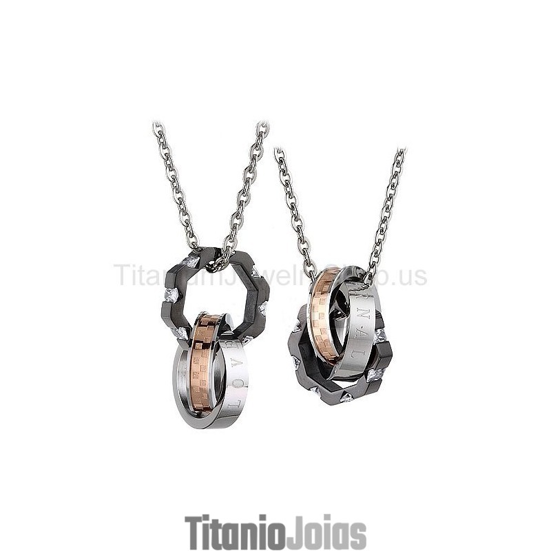 Pingentes De Titânio Three Circles Lovers