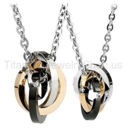 Pingentes De Titânio Three Circles Lovers