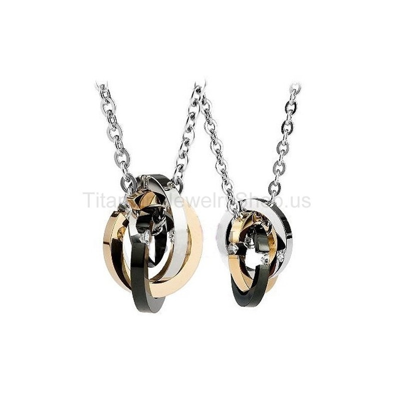 Pingentes De Titânio Three Circles Lovers