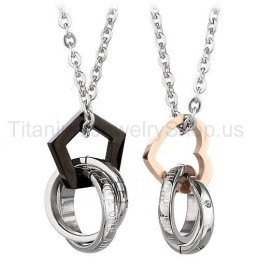 Pingentes De Titânio Three Circles Lovers