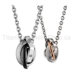 Pingentes De Titânio Three Circles Lovers