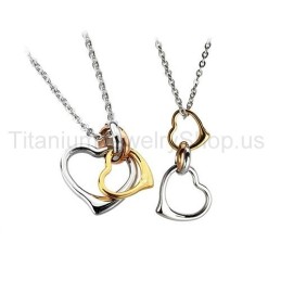 Pingentes De Titânio Two Circles Lovers