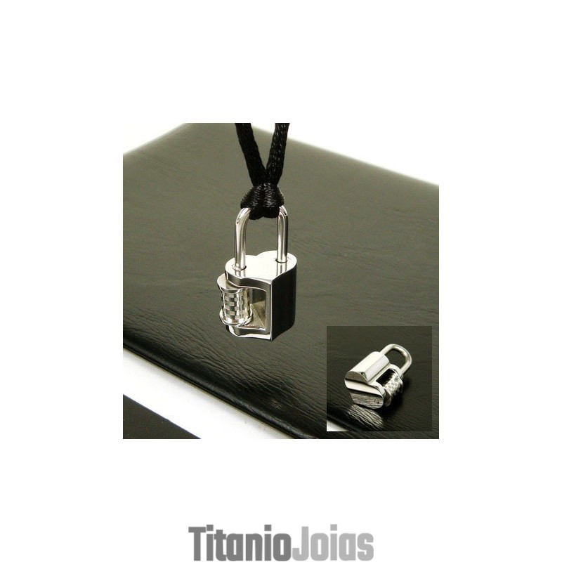 Colar Com Pingente Love Lock Em Titânio Puro Cool Man Colar Com Pingente Love Lock Em Titânio Puro Cool Man