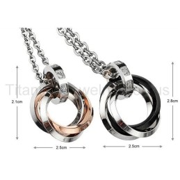 Pingentes De Titânio Three Circles Lovers