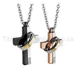 Pingentes Love Forever De Titânio Com Duas Camadas