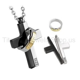 Pingentes Love Forever De Titânio Com Duas Camadas