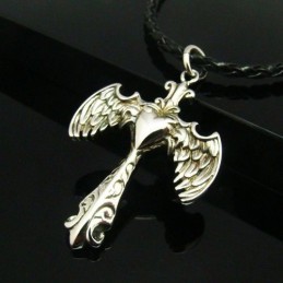 Colar Com Pingente De Titânio Puro Cool Man Angle Wing Cross