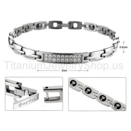 Pulseira Feminina De Titânio De 7 Polegadas