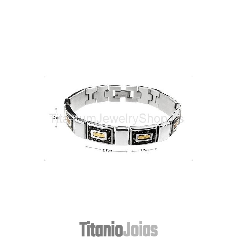 Pulseira Masculina De Titânio De 8,5 Polegadas
