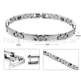 Pulseira Feminina De Titânio De 7 Polegadas