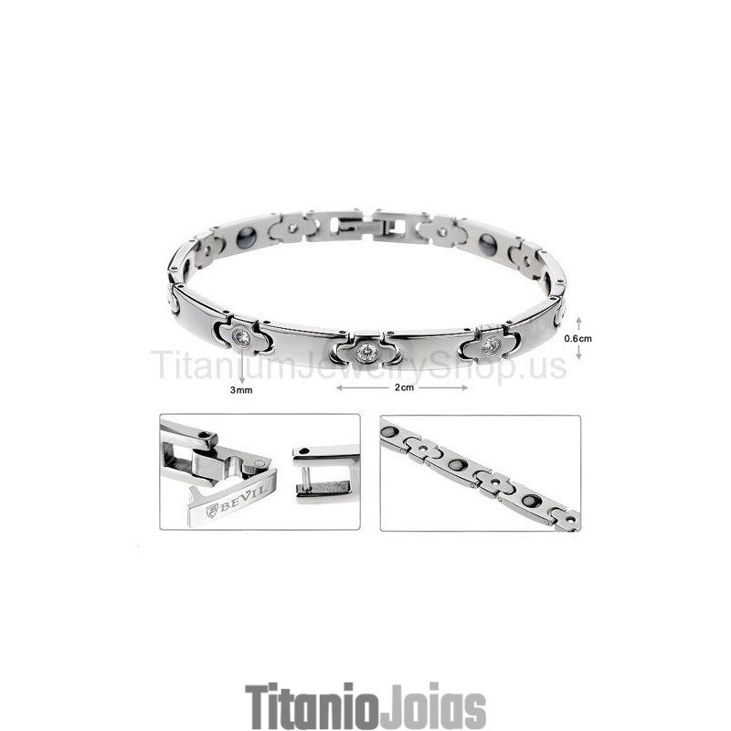 Pulseira Feminina De Titânio De 7 Polegadas Pulseira Feminina De Titânio De 7 Polegadas