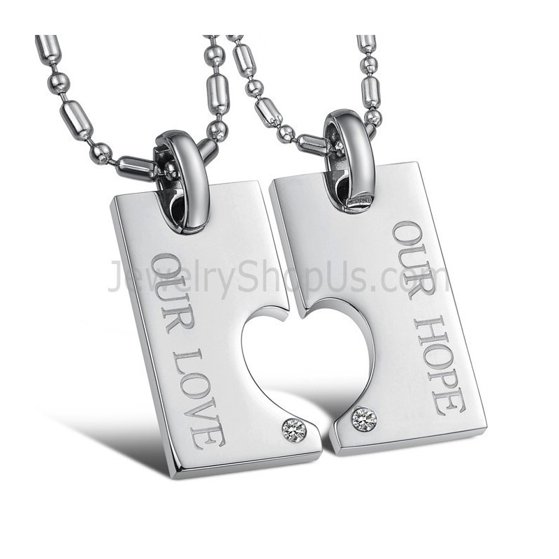 Pingentes De Prata E Titânio "Nossa Esperança E Nosso Amor" Com Strass E Correntes Grátis C602 Pingentes De Prata E Titânio "Nossa Esperança E Nosso Amor" Com Strass E Correntes Grátis C602