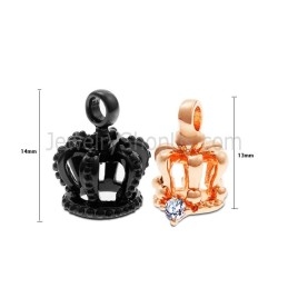 Coroas Reais Em Titânio, Ouro Rosa E Preto, Pingentes "Keep Me In Your Heart" Para Amantes, Com Strass E Correntes Grátis C603