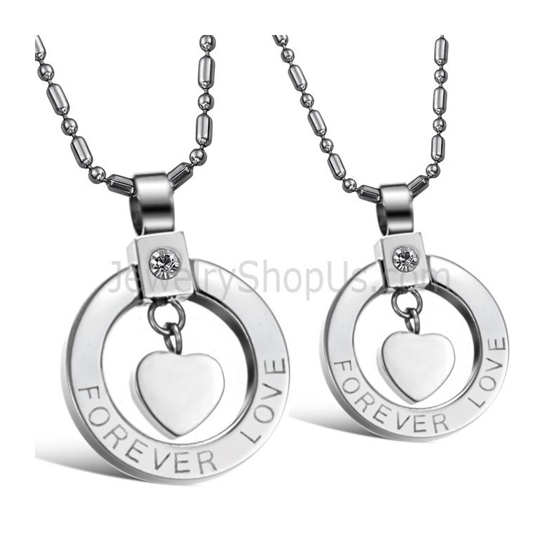Pingentes De Prata E Titânio Com Pingentes "Amor Eterno" Em Formato De Coração, Com Strass E Correntes Grátis C415 Pingentes De Prata E Titânio Com Pingentes "Amor Eterno" Em Formato De Coração, Com Strass E Correntes Grátis C415
