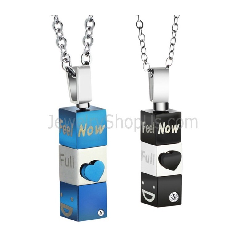 Pingentes De Titânio Cuboide E Coração Com Strass E Correntes Grátis C482 Pingentes De Titânio Cuboide E Coração Com Strass E Correntes Grátis C482