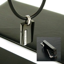 Colar Com Pingente De Titânio Puro Com Pedra Preciosa 'Only Love' Para Homem