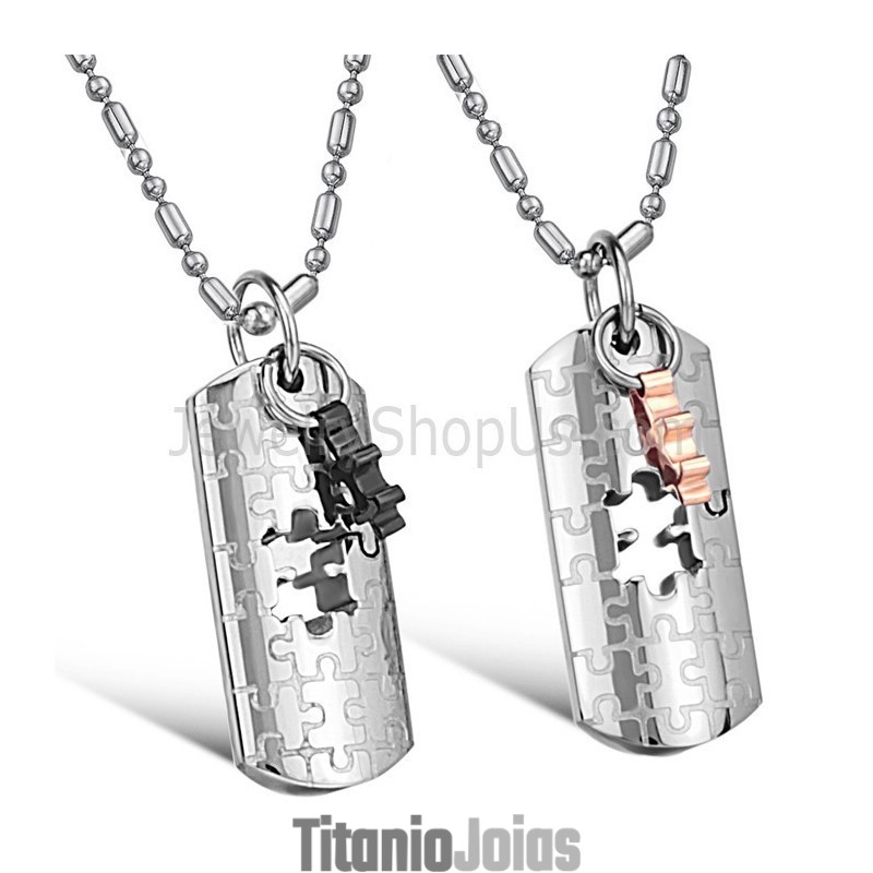 Pingentes De Titânio Em Ouro Rosa E Preto Com Correntes Grátis C625 Pingentes De Titânio Em Ouro Rosa E Preto Com Correntes Grátis C625