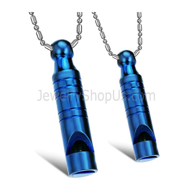 Pingentes De Titânio Azul Whistle Lovers Com Correntes Grátis C205 Pingentes De Titânio Azul Whistle Lovers Com Correntes Grátis C205