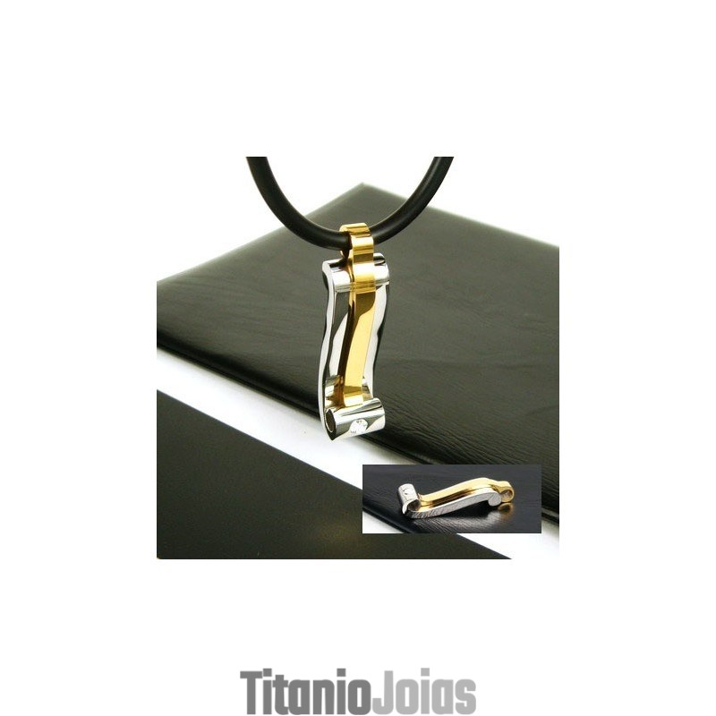 Colar Com Pingente De Aço Titânio E Pedra Preciosa Cool Man Strip Colar Com Pingente De Aço Titânio E Pedra Preciosa Cool Man Strip