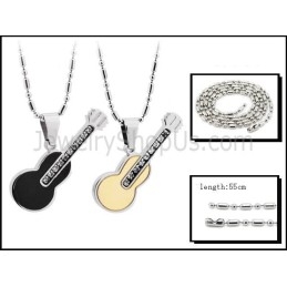 Pingentes De Guitarra Em Titânio, Ouro Rosa E Preto, Com Strass E Correntes Grátis 188