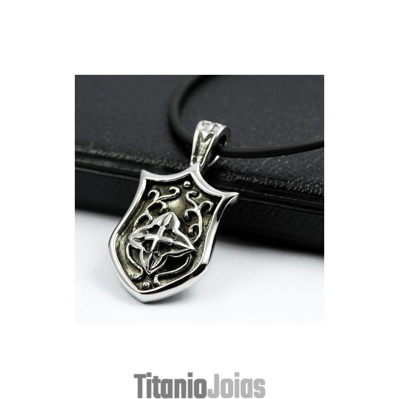 Colar Com Pingente De Titânio Puro E Escudo Exclusivo Cool Man Colar Com Pingente De Titânio Puro E Escudo Exclusivo Cool Man