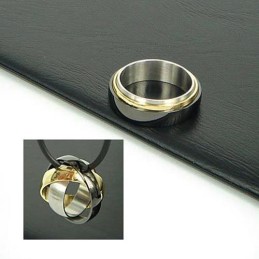 Colar Com Pingente De Titânio Puro De 3 Argolas E 3 Cores, Corrente Grátis