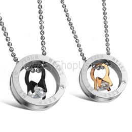 Pingentes De Polvo Em Titânio Preto E Ouro Rosa Com Strass E Correntes Grátis C698