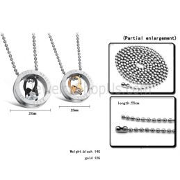 Pingentes De Polvo Em Titânio Preto E Ouro Rosa Com Strass E Correntes Grátis C698