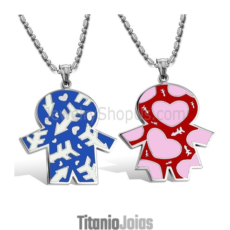 Pingentes De Titânio Azul E Vermelho Para Crianças Com Correntes Grátis C710 Pingentes De Titânio Azul E Vermelho Para Crianças Com Correntes Grátis C710