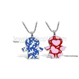 Pingentes De Titânio Azul E Vermelho Para Crianças Com Correntes Grátis C710