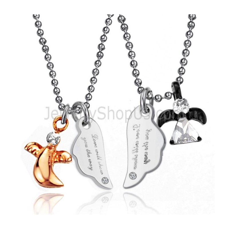 Pingentes De Titânio Preto E Ouro Rosa Com Strass E Correntes Grátis C739 Pingentes De Titânio Preto E Ouro Rosa Com Strass E Correntes Grátis C739