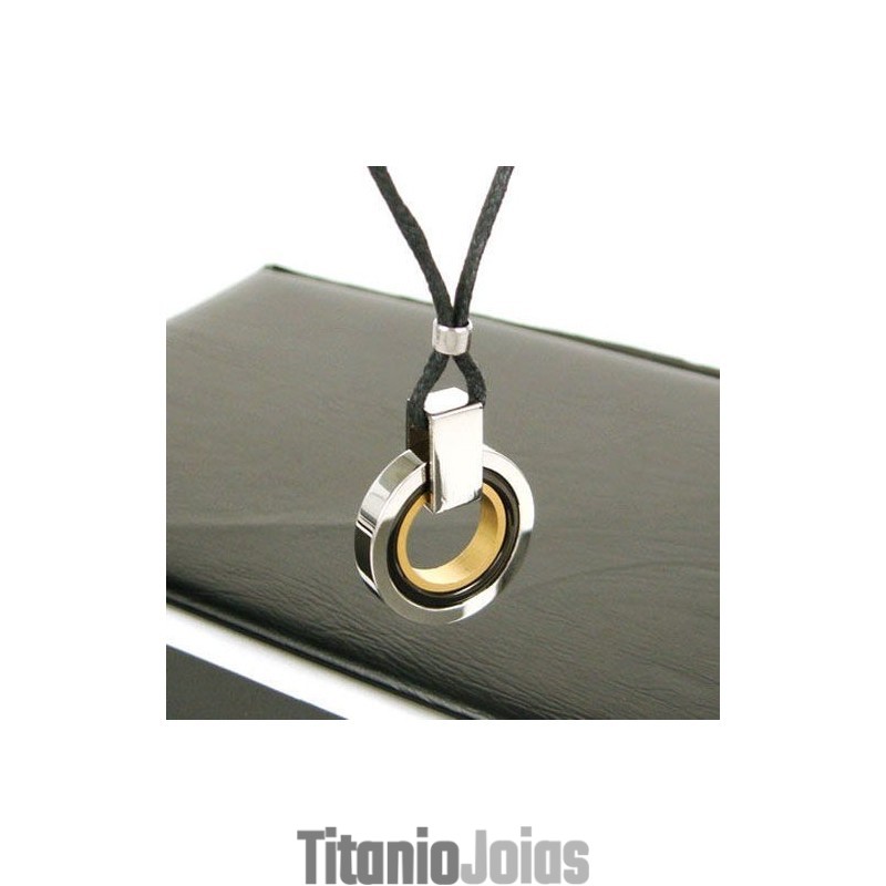 Colar Com Pingente De Titânio Puro De 3 Cores Com 3 Argolas E Corrente Grátis