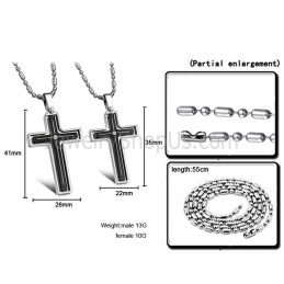Pingentes De Titânio Com Incrustações De Cruz Para Amantes, Strass E Correntes Grátis 116
