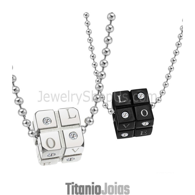 Pingentes De Titânio Preto E Prata Para Amantes De Dados Com Correntes Grátis C309 Pingentes De Titânio Preto E Prata Para Amantes De Dados Com Correntes Grátis C309