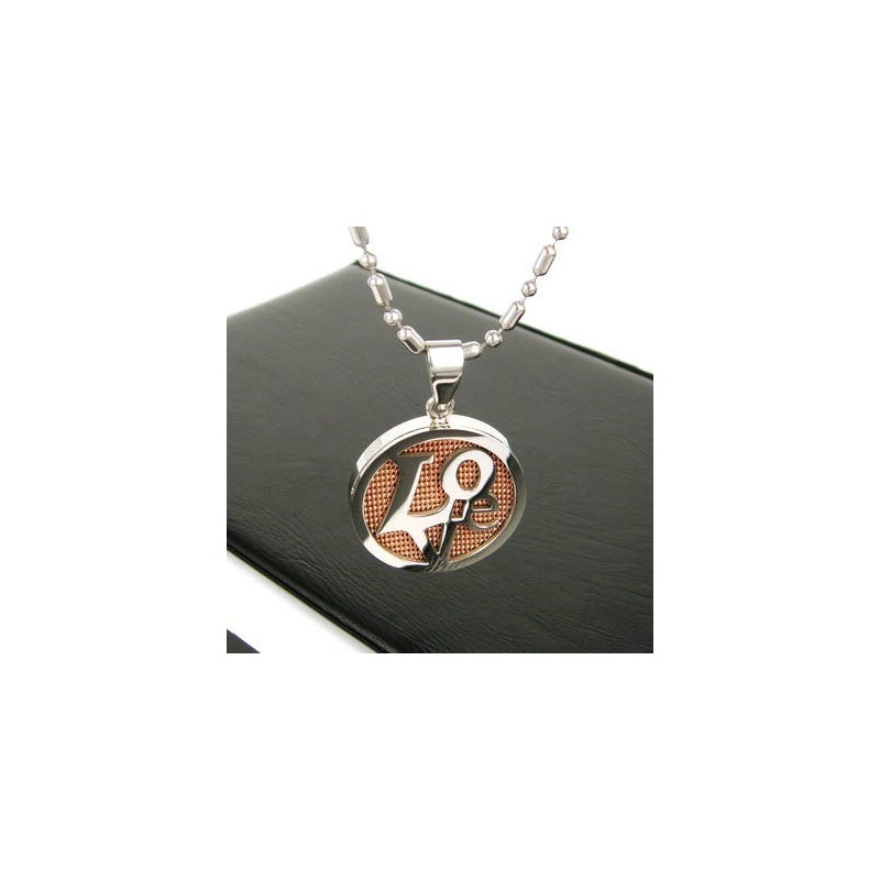 Colar Com Pingente Sutra Man Em Ouro Rosa E Titânio Puro