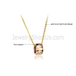Pingente De Tungstênio Com Design Multifacetado Intrincado Em Ouro Rosa Gx735